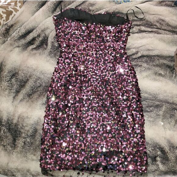 Poly usa pink sequin jeweled dress xs - Picture 5 of 12